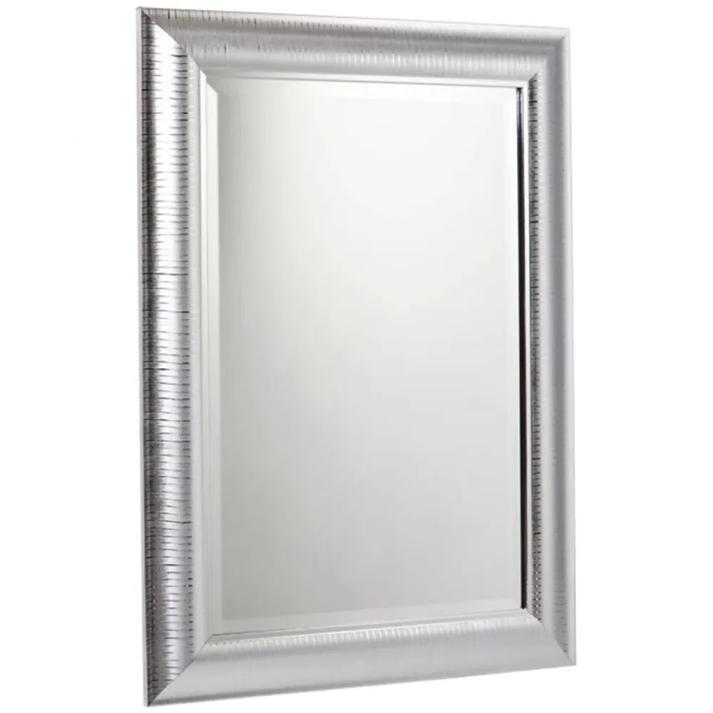 Textured Wall Mirror - Silver Chrome