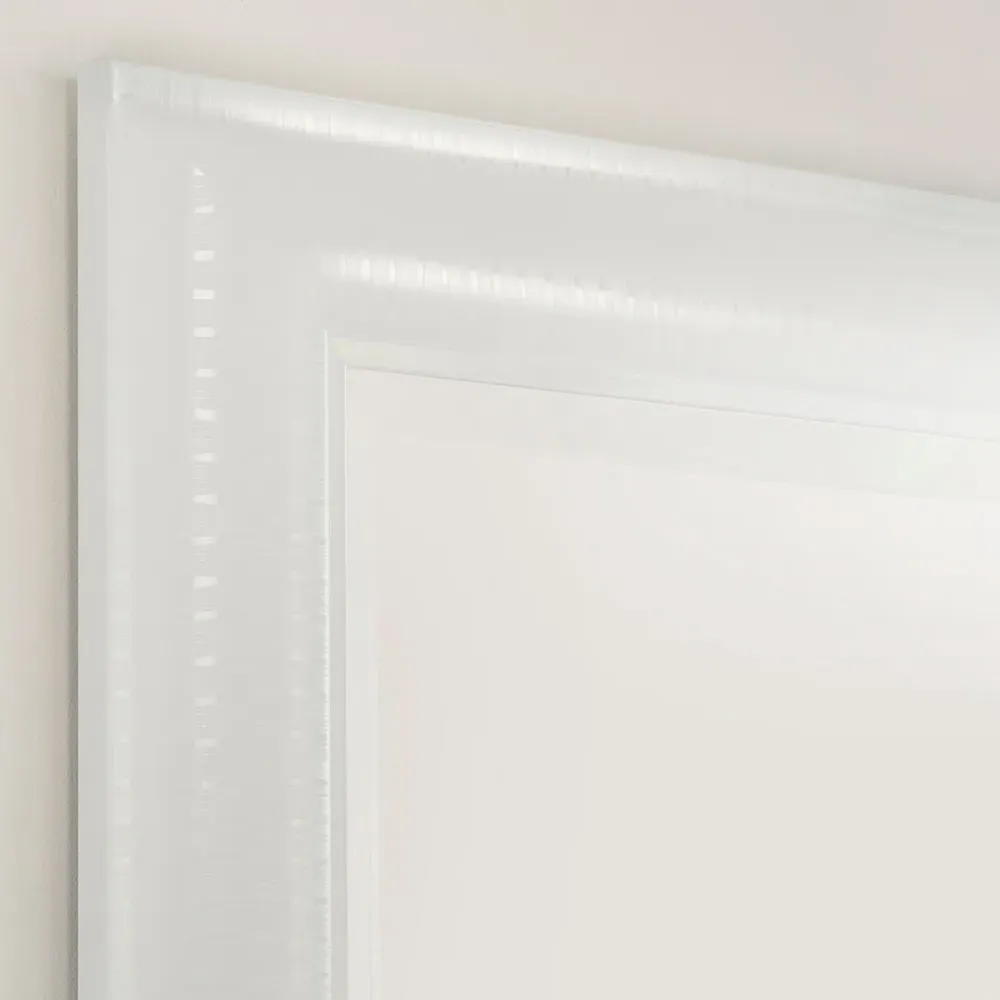 Textured Wall Mirror - White
