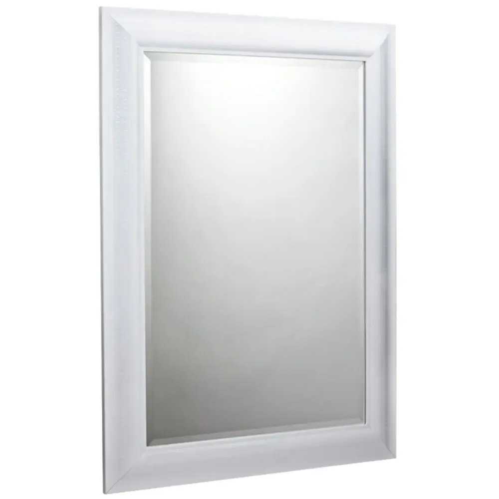 Textured Wall Mirror - White image