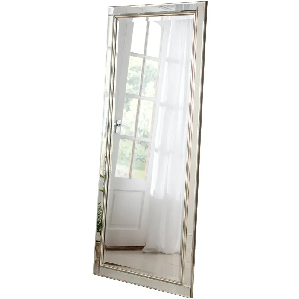 Timeless Full Length Bevelled Wall Mirror - Silver