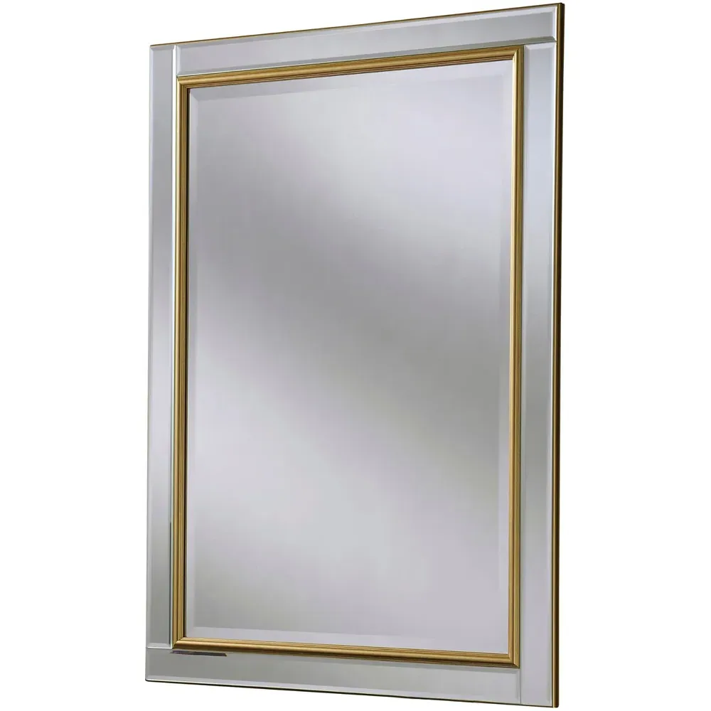 Timeless Large Bevelled Wall Mirror - Gold, Brass