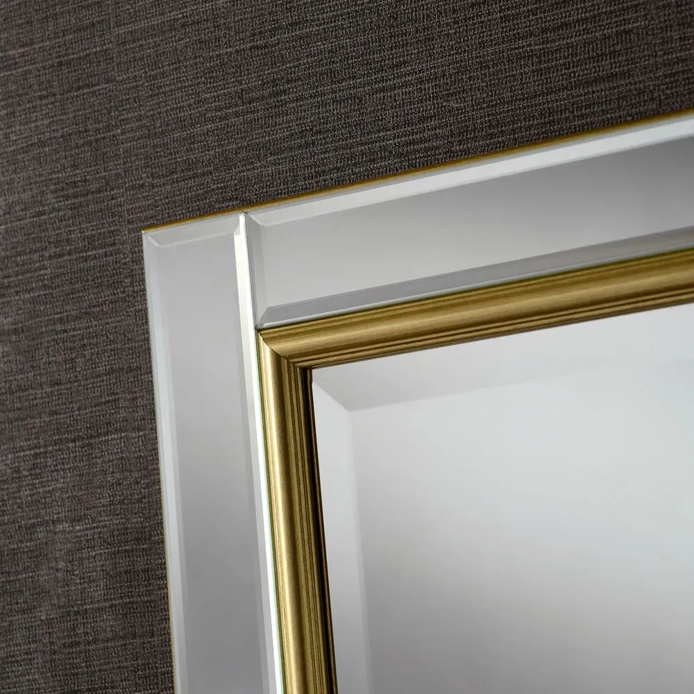 Timeless Tall Bevelled Wall Mirror - Gold, Brass