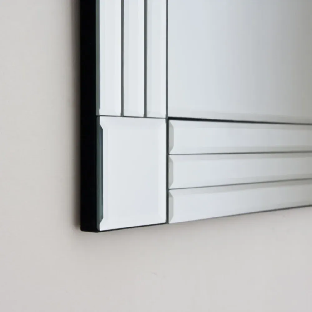 Triple Bevelled Wall Mirror - Black