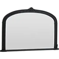 Victoria Bevelled Arch Overmantle Mirror - Black