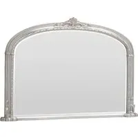 Victoria Bevelled Arch Overmantle Mirror - Silver