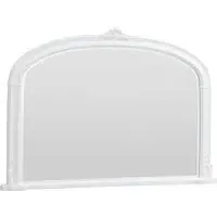 Victoria Bevelled Arch Overmantle Mirror - White