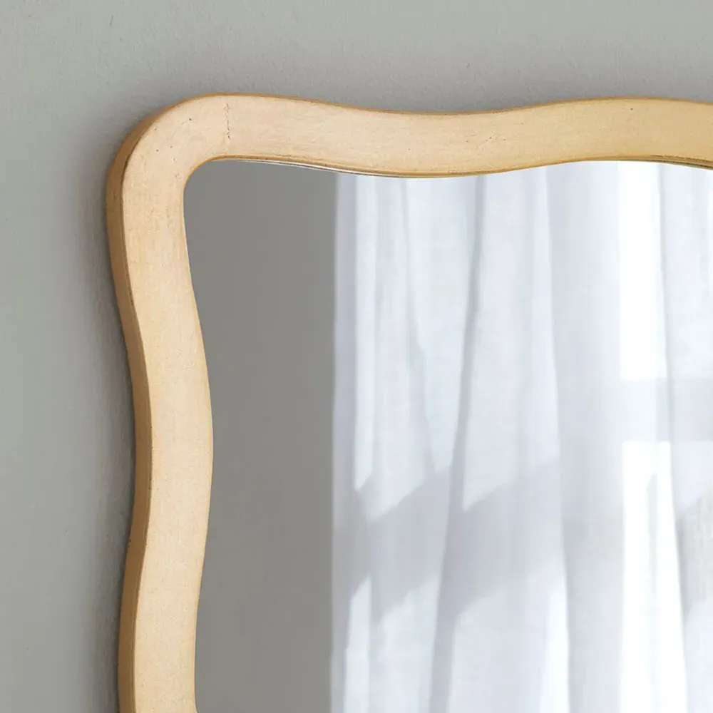 Wavy Rectangular Mirror 90x60cm - Gold
