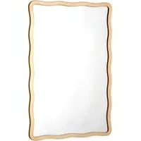 Wavy Rectangular Mirror 90x60cm - Gold