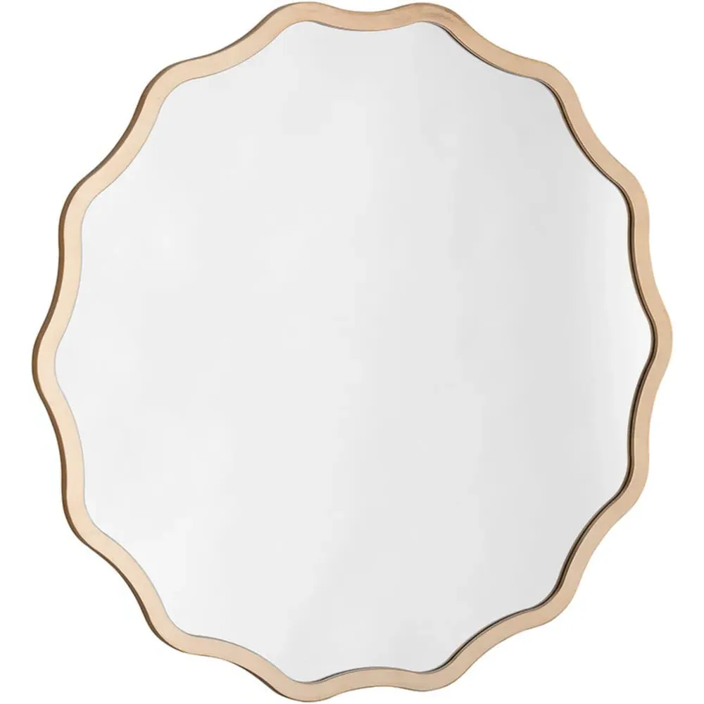 Wavy Round Mirror 40cm - Gold