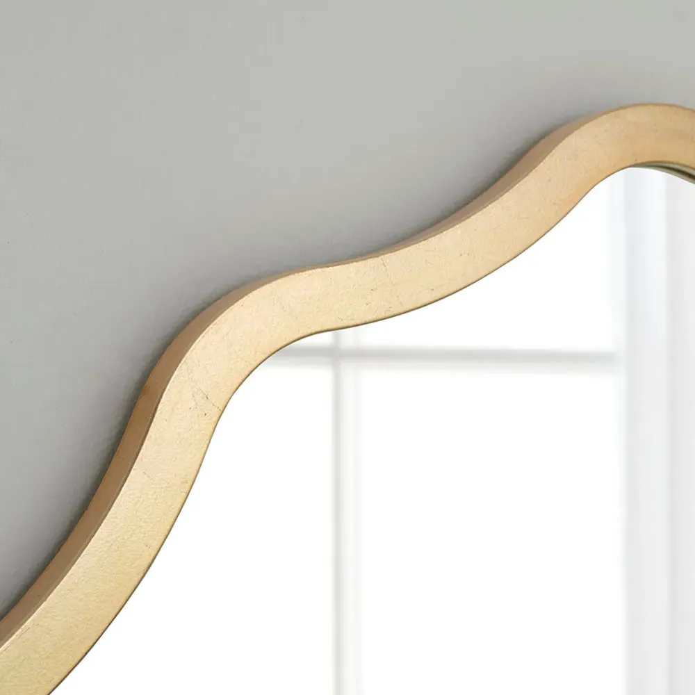 Wavy Round Mirror 60cm - Gold