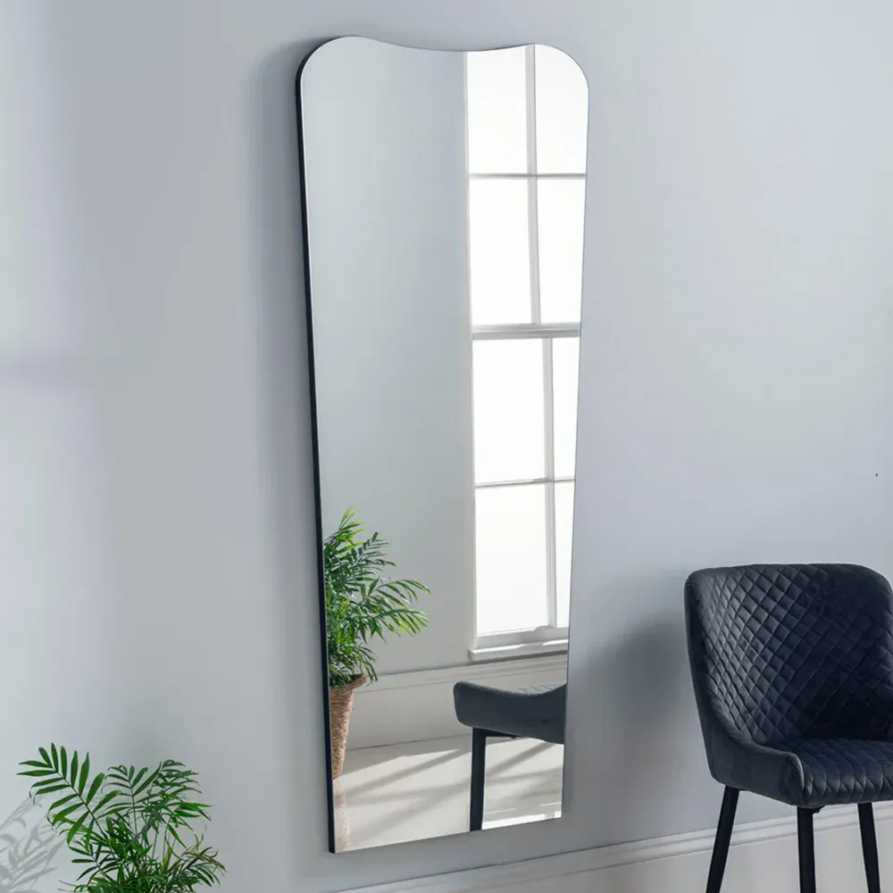Yearn Curved Full Length Mirror - Black