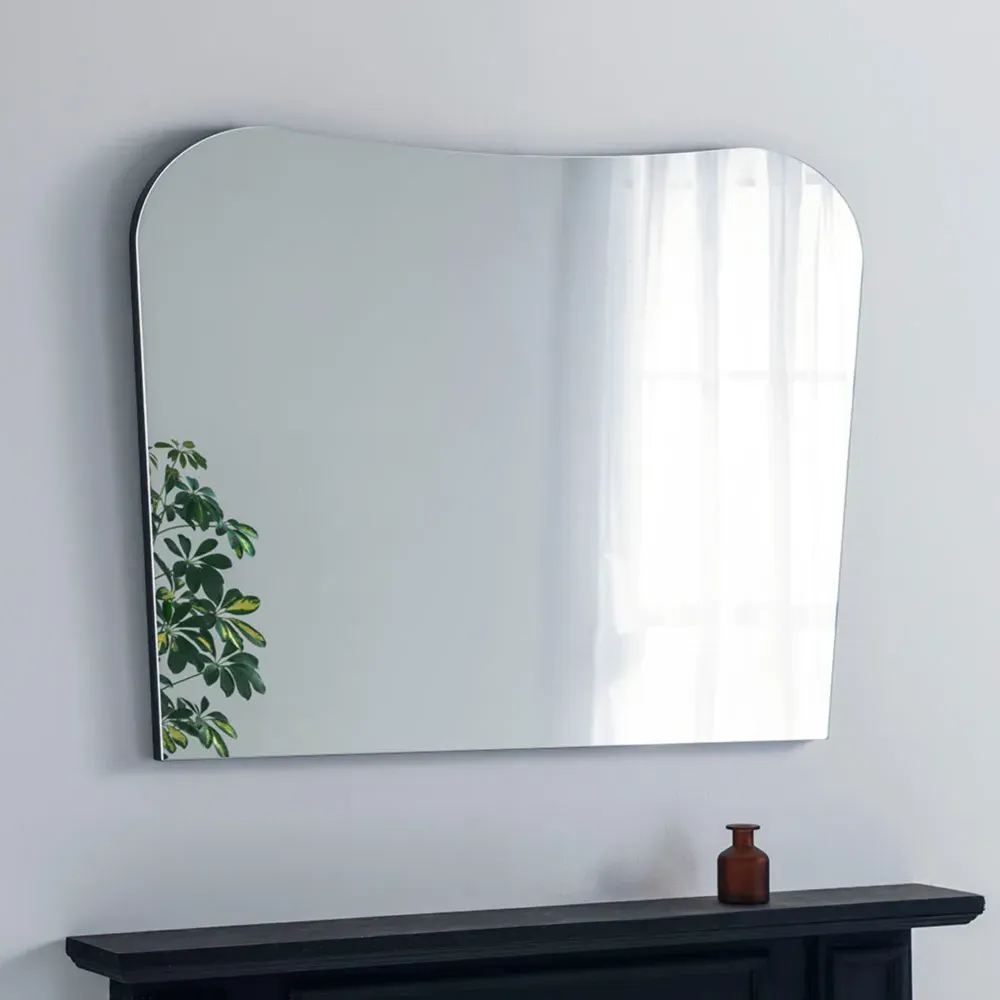 Yearn Curved Overmantle Mirror - Black