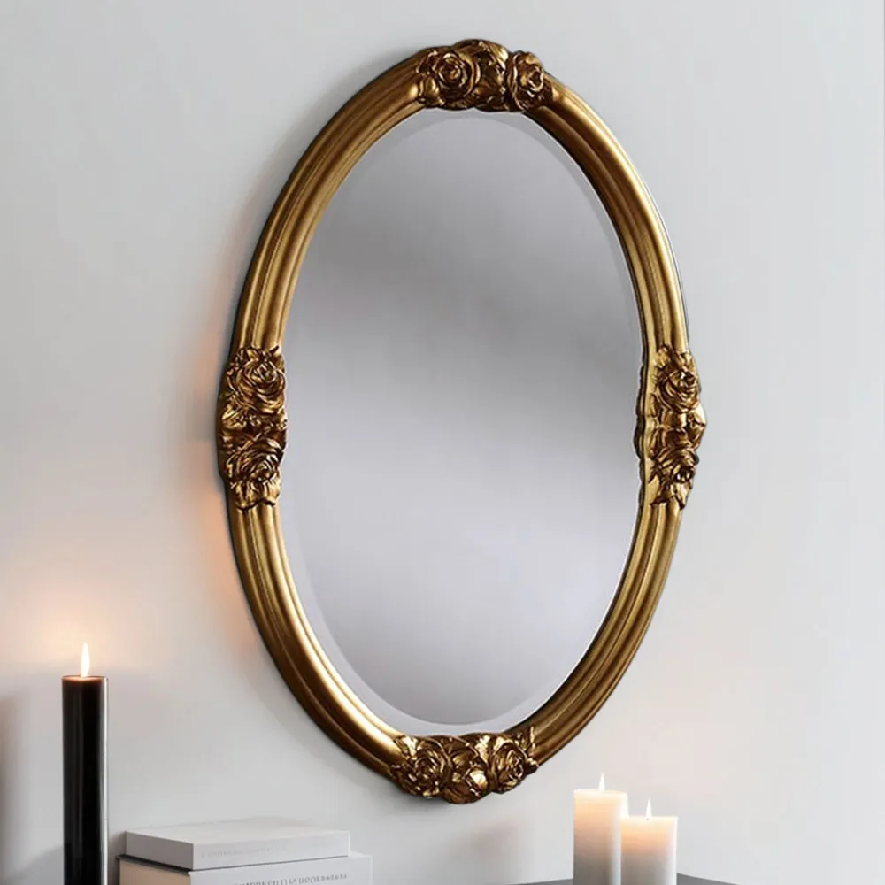 Yearn Oval Wall Mirror - Gold