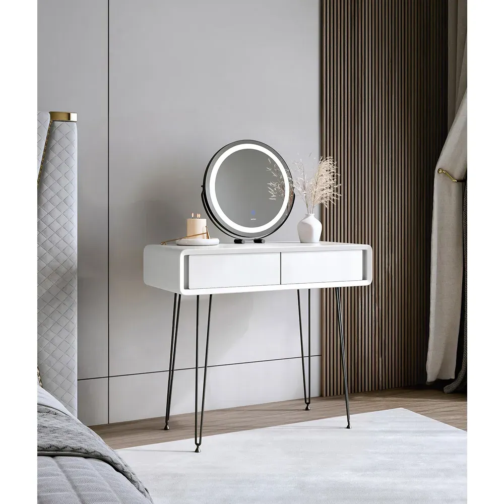 CARME Home Round Touch Sensor LED Mirror - Black