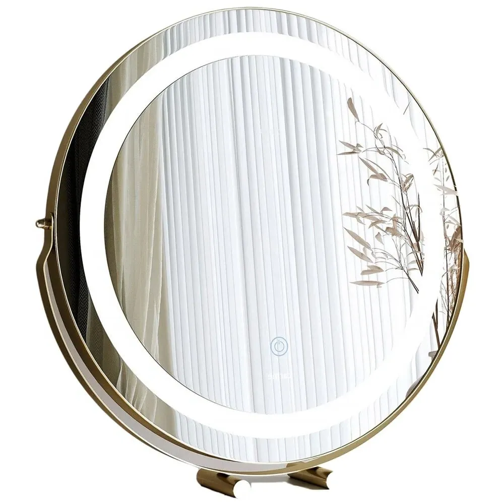 CARME Home Round Touch Sensor LED Mirror - Gold image
