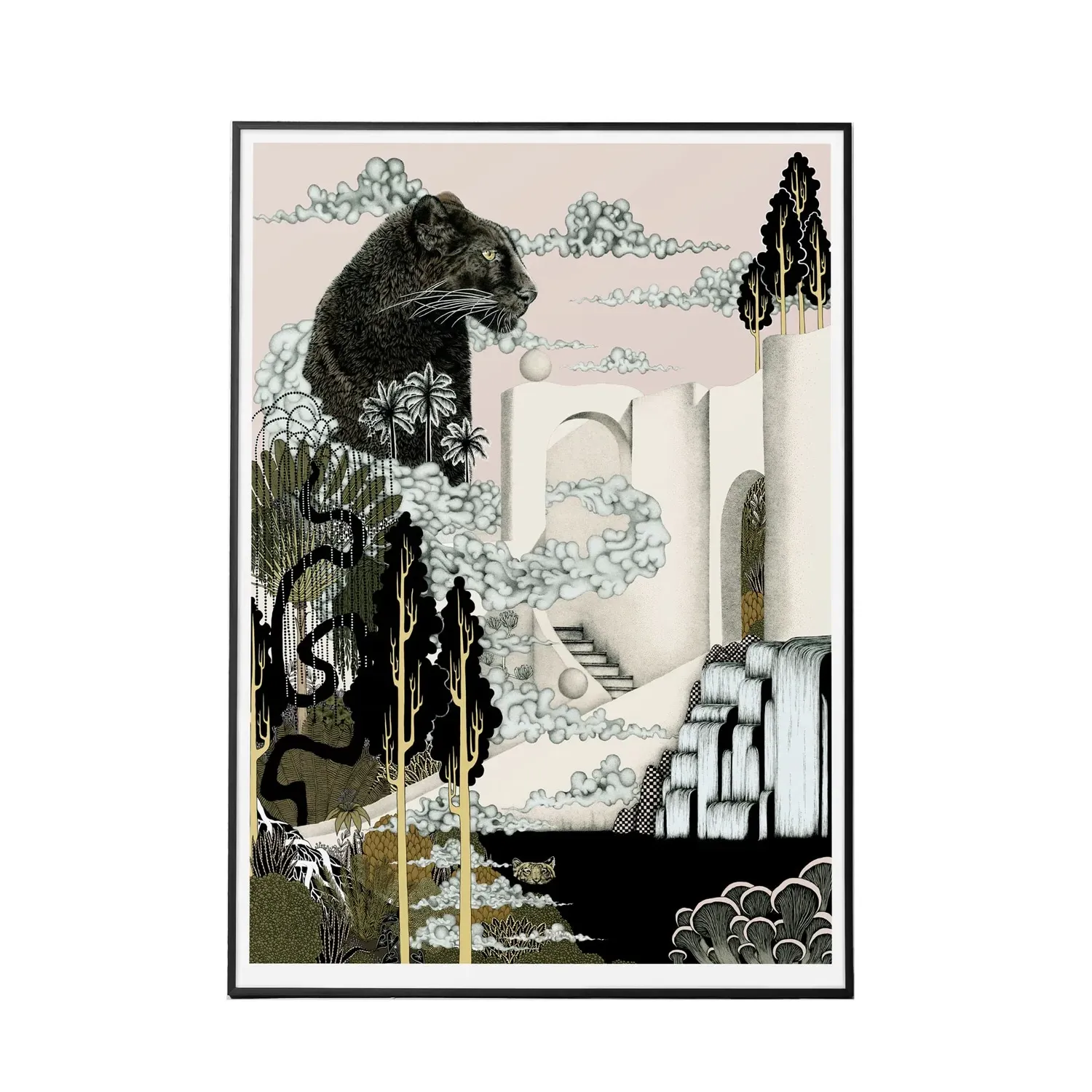 Land Of The Panther A2 Art Print - Colour