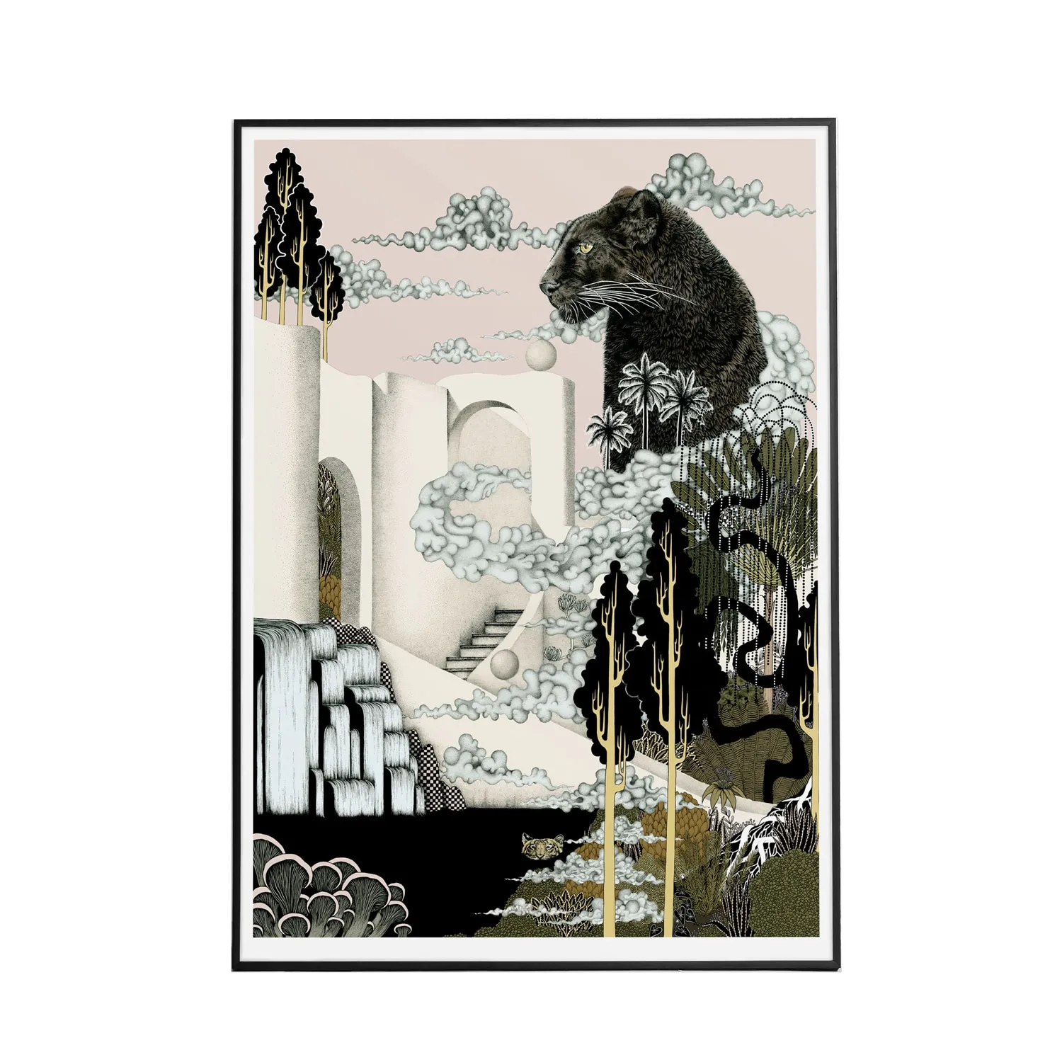 Land Of The Panther A3 Art Print - Colour image