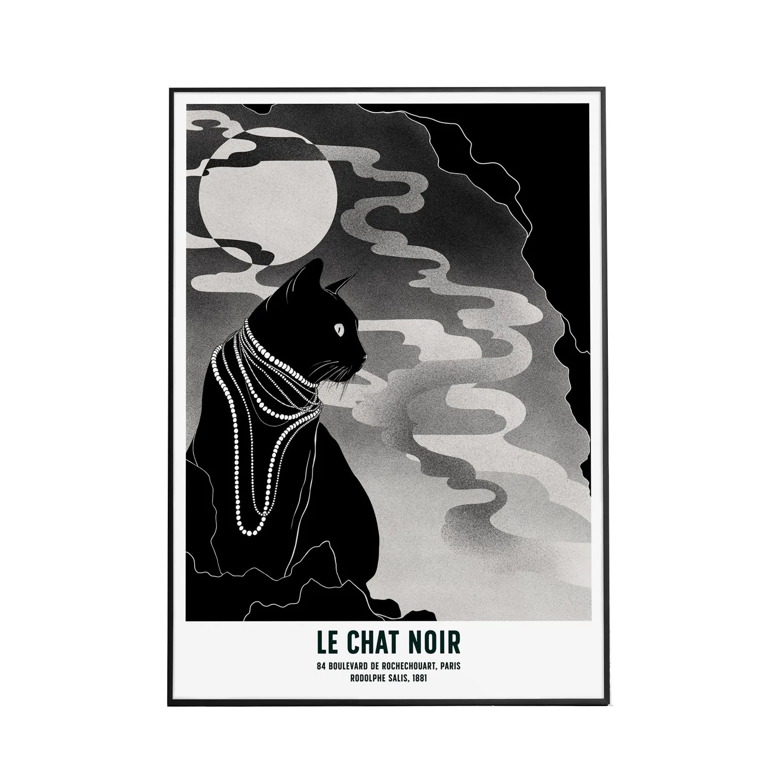 Le Chat Noir L Art Print - Black