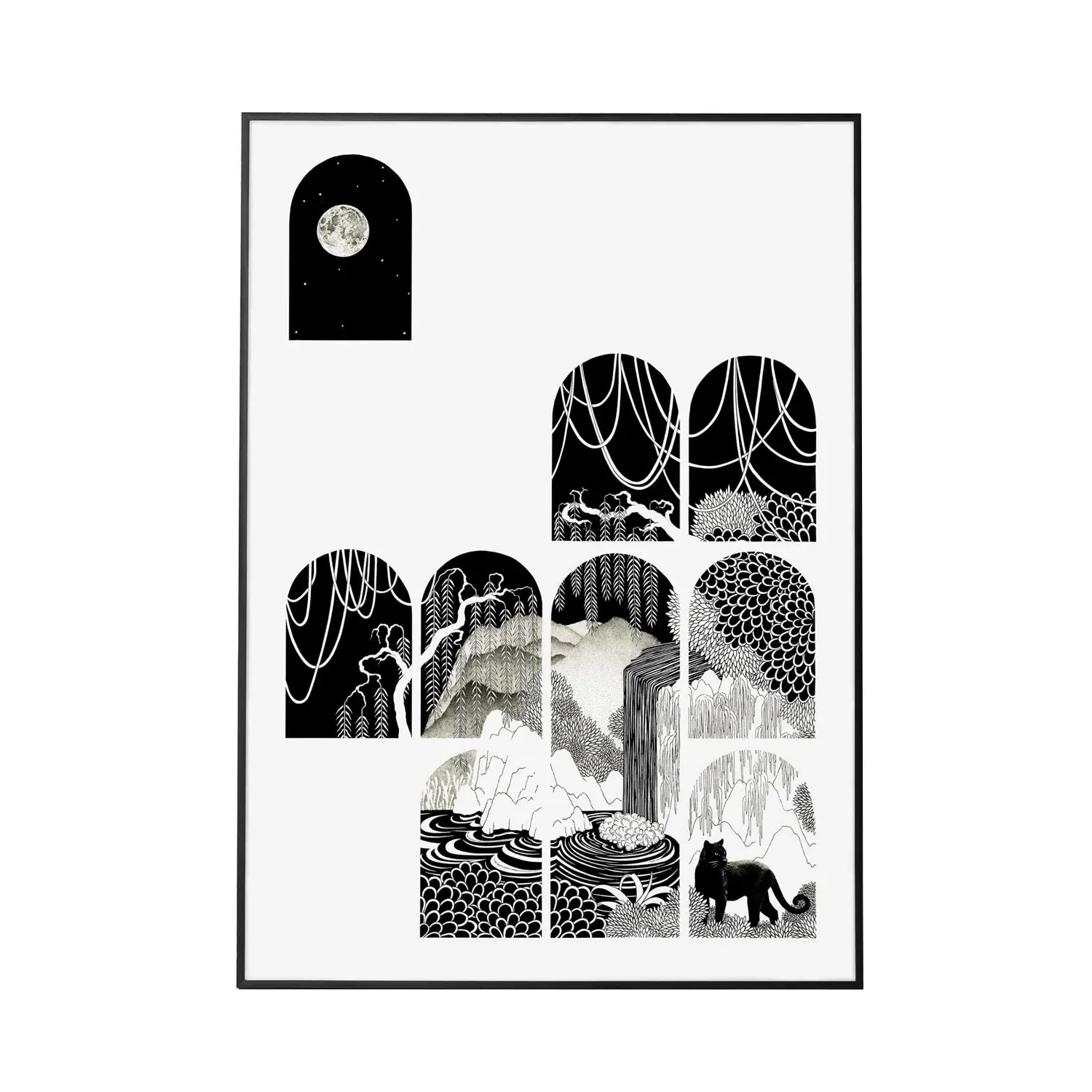Peeking Through Small Art Print - Black image