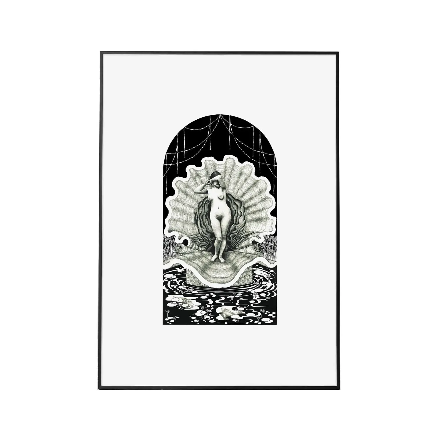 The Empress Small Art Print - Black