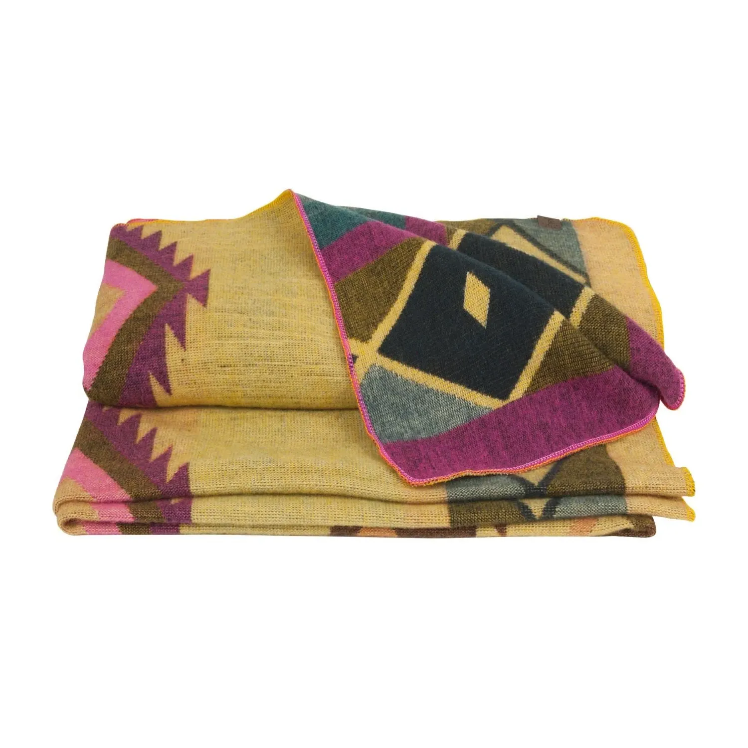 Native Ocher Alpaca Wool Throw - Yellow image