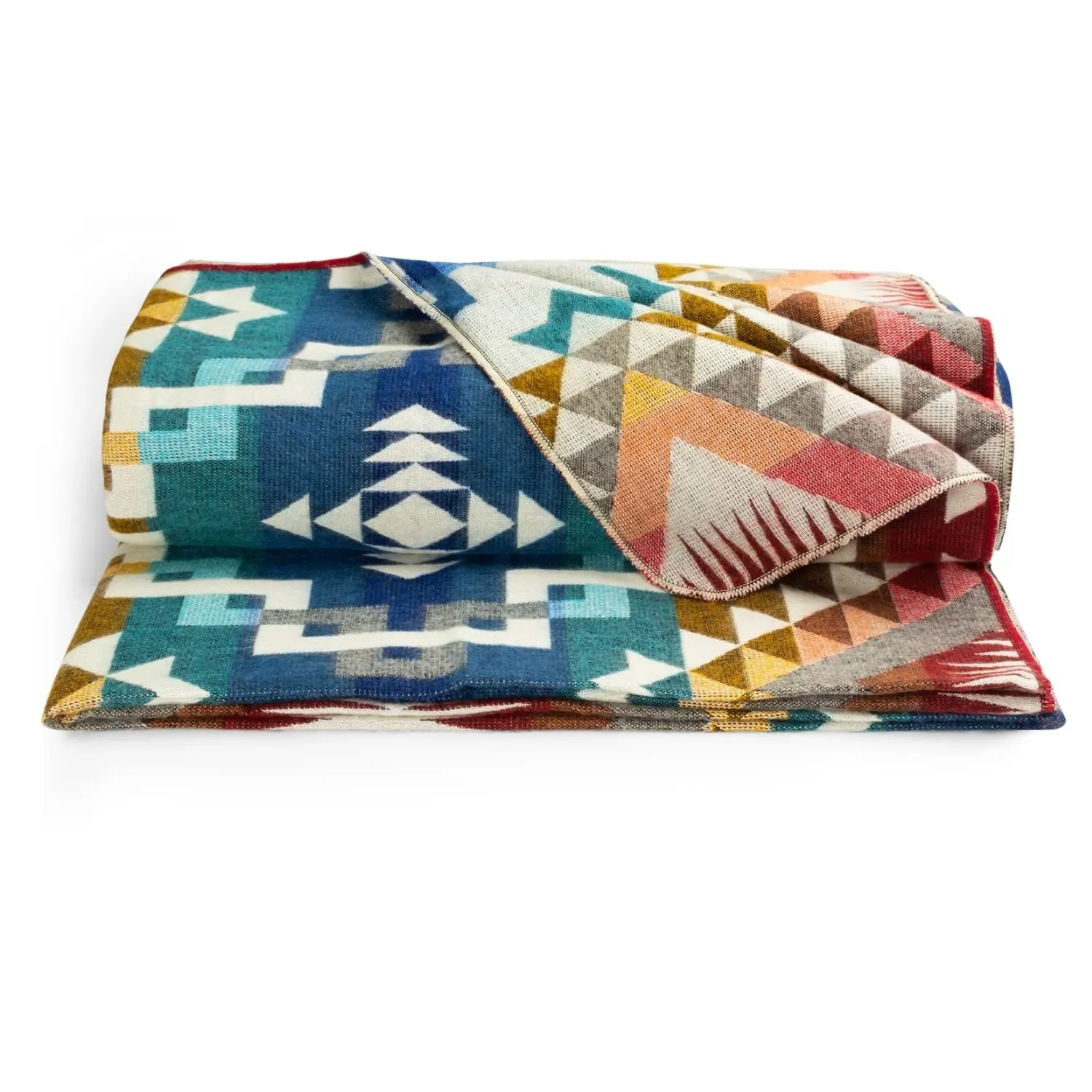 Native Throw Blanket - Blue, Alpaca Wool