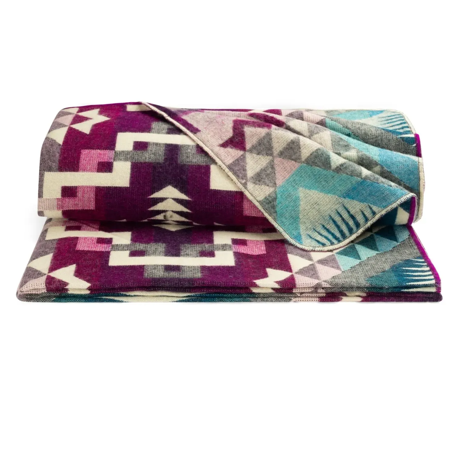 Native Throw Blanket - Blue, Alpaca Wool image