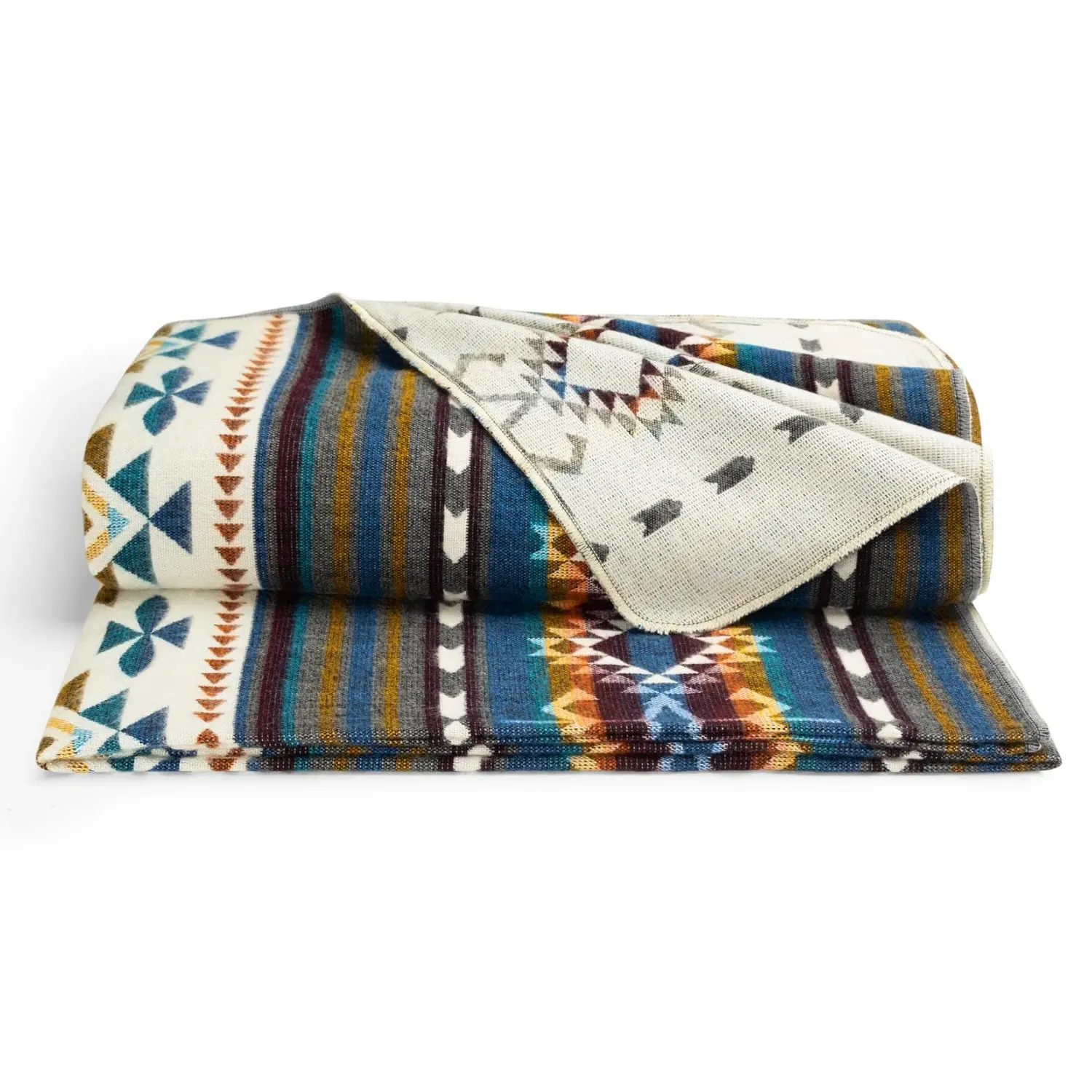 Native Throw Plaid - Blue, Alpaca Wool image
