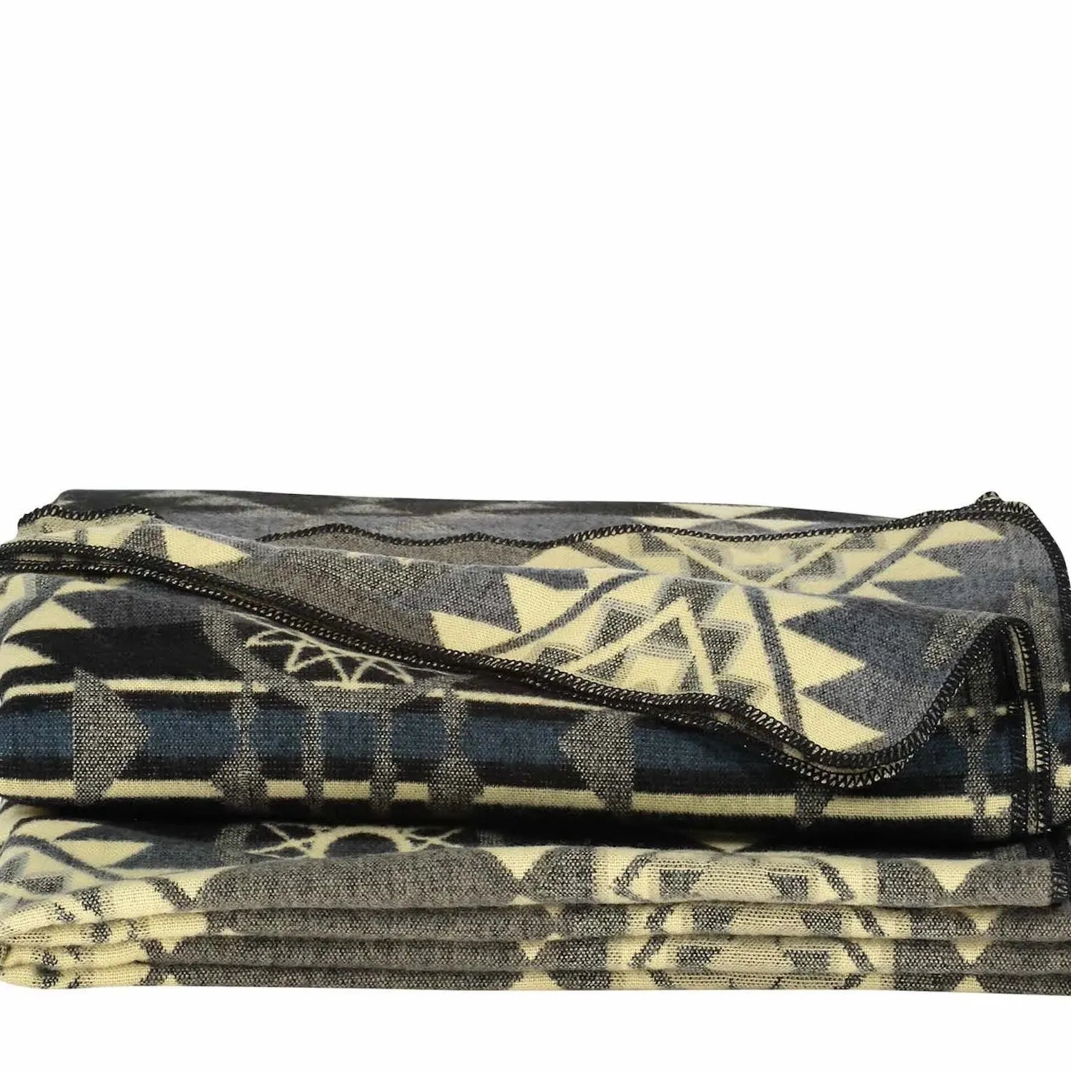 Plaid Native Domestic Alpaca Wool Throw - Grey image