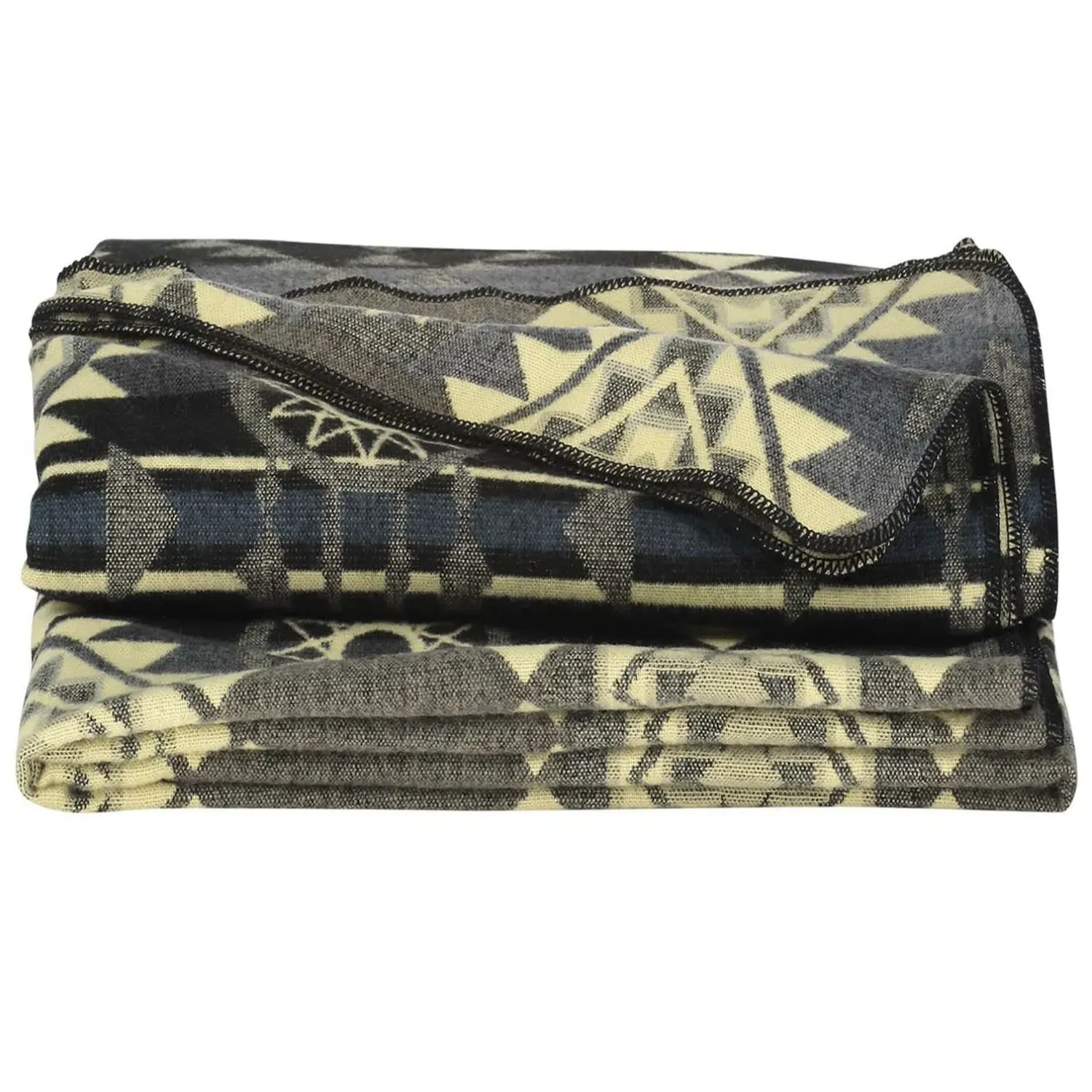 Plaid Native Domestic Throw - Grey