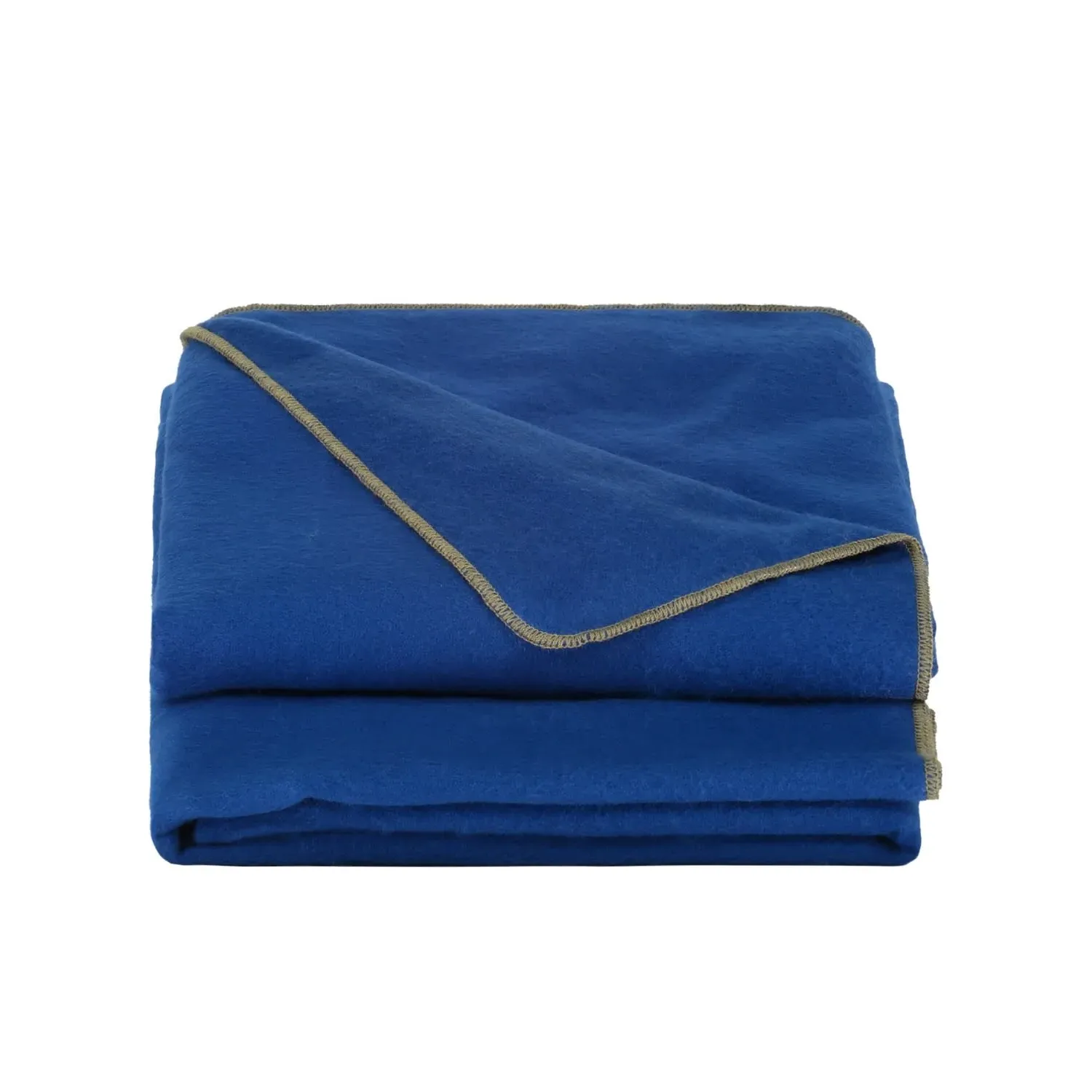 Stitched Throw Blanket - Blue/Brown, Alpaca Wool image