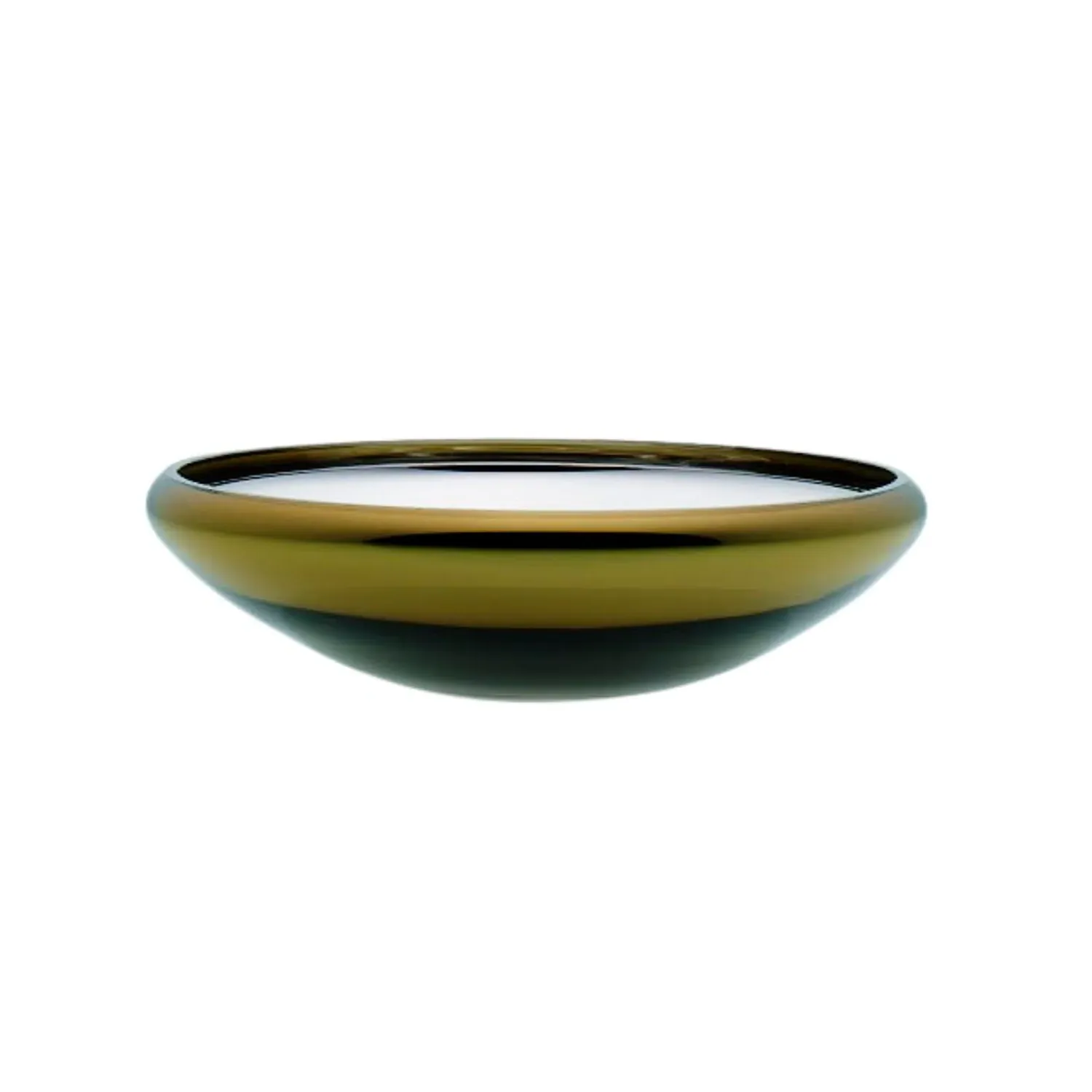 Deco Flat Amber Bowl - Gold