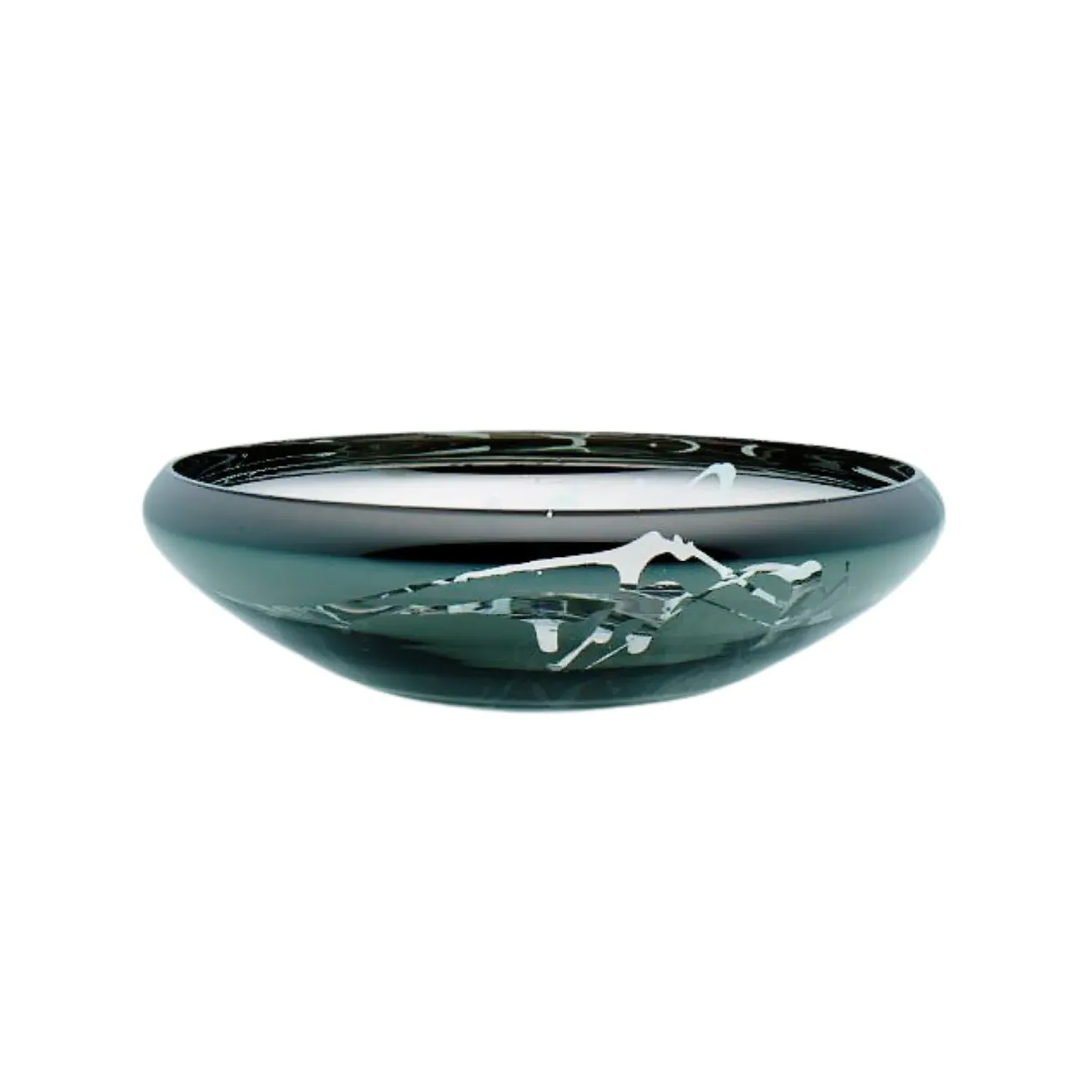 Deco Flat Splashed Mirror Bowl - Silver