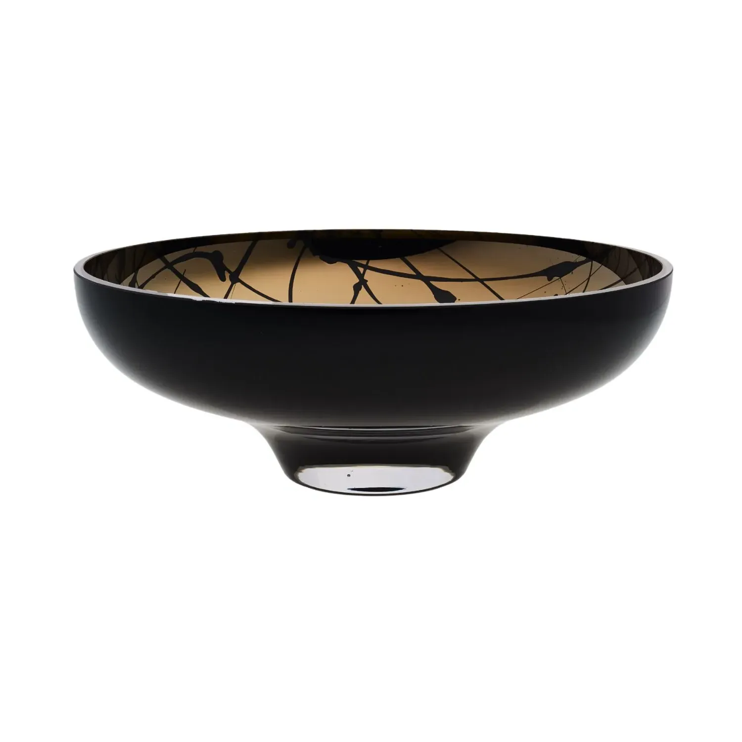 Titan Large Splashed Bowl - Gold, Titanium Glass