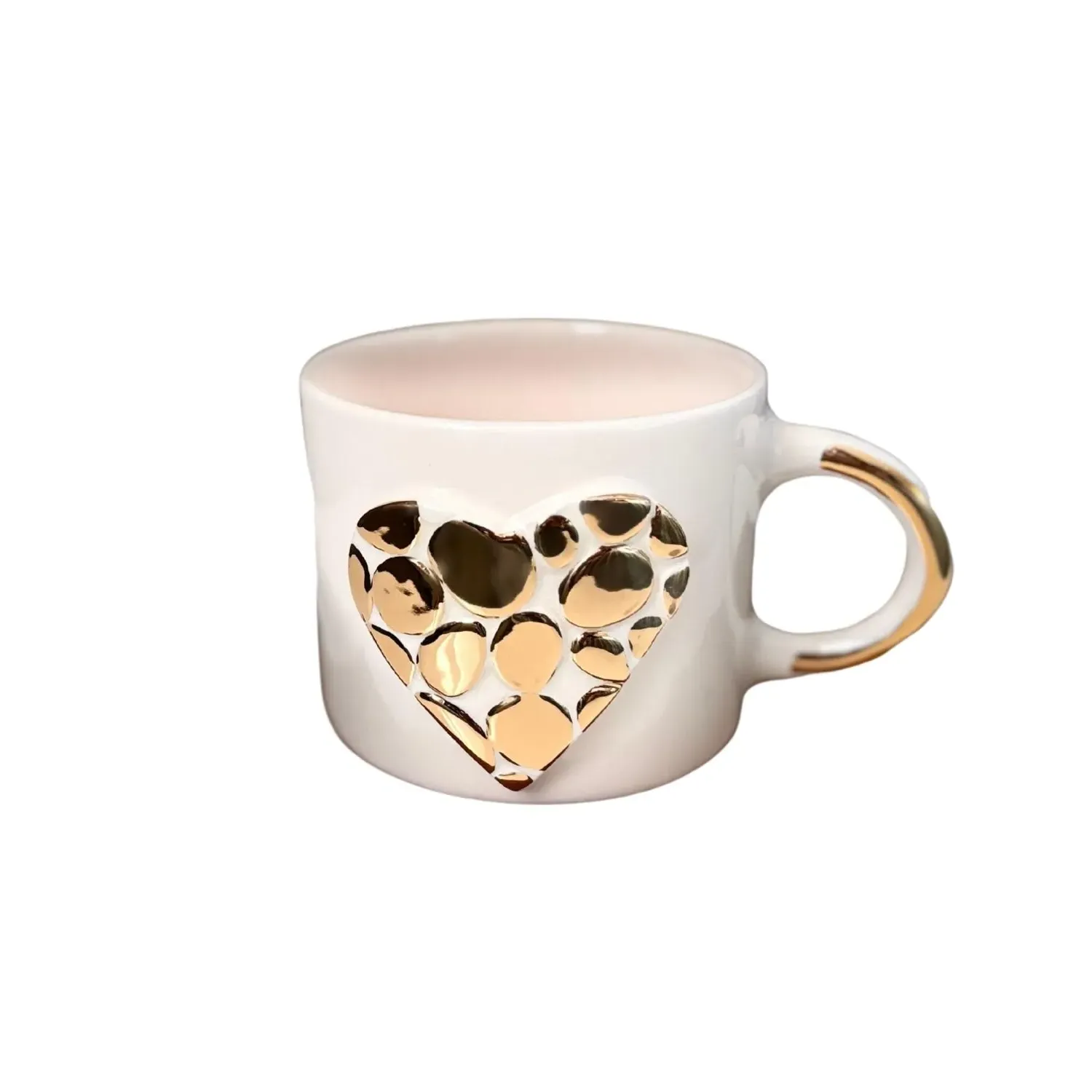 Golden Heart Handmade Ceramic Mug - Gold image