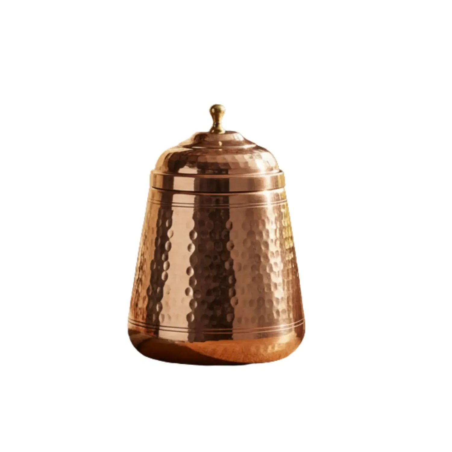 Hammered Solid Copper Storage Jar with Tin Lining - Rose Gold