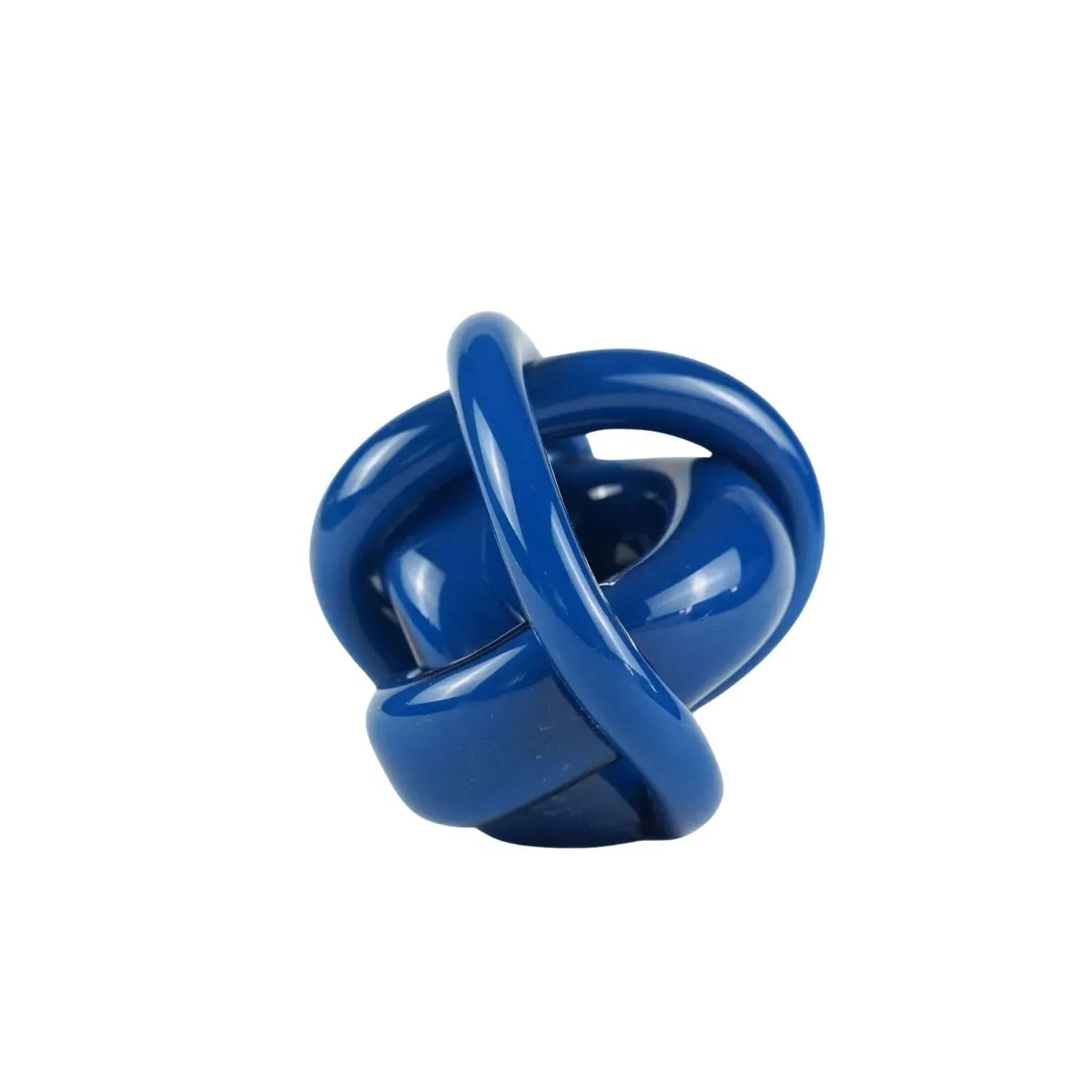 Hand-Blown Glass Knot Art Decor - Deep Blue image