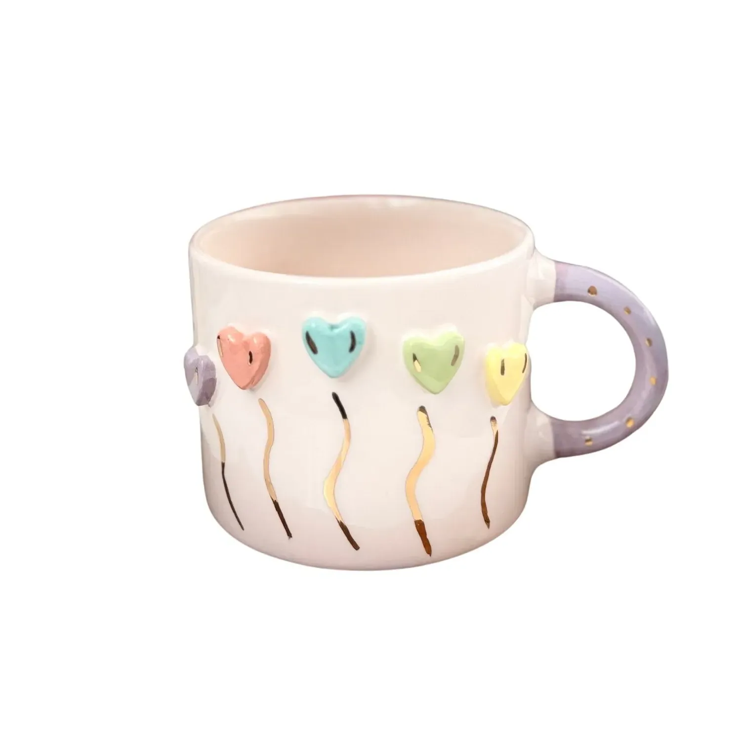 Handmade Ceramic Love Balloon Mug - Brown, Ceramic