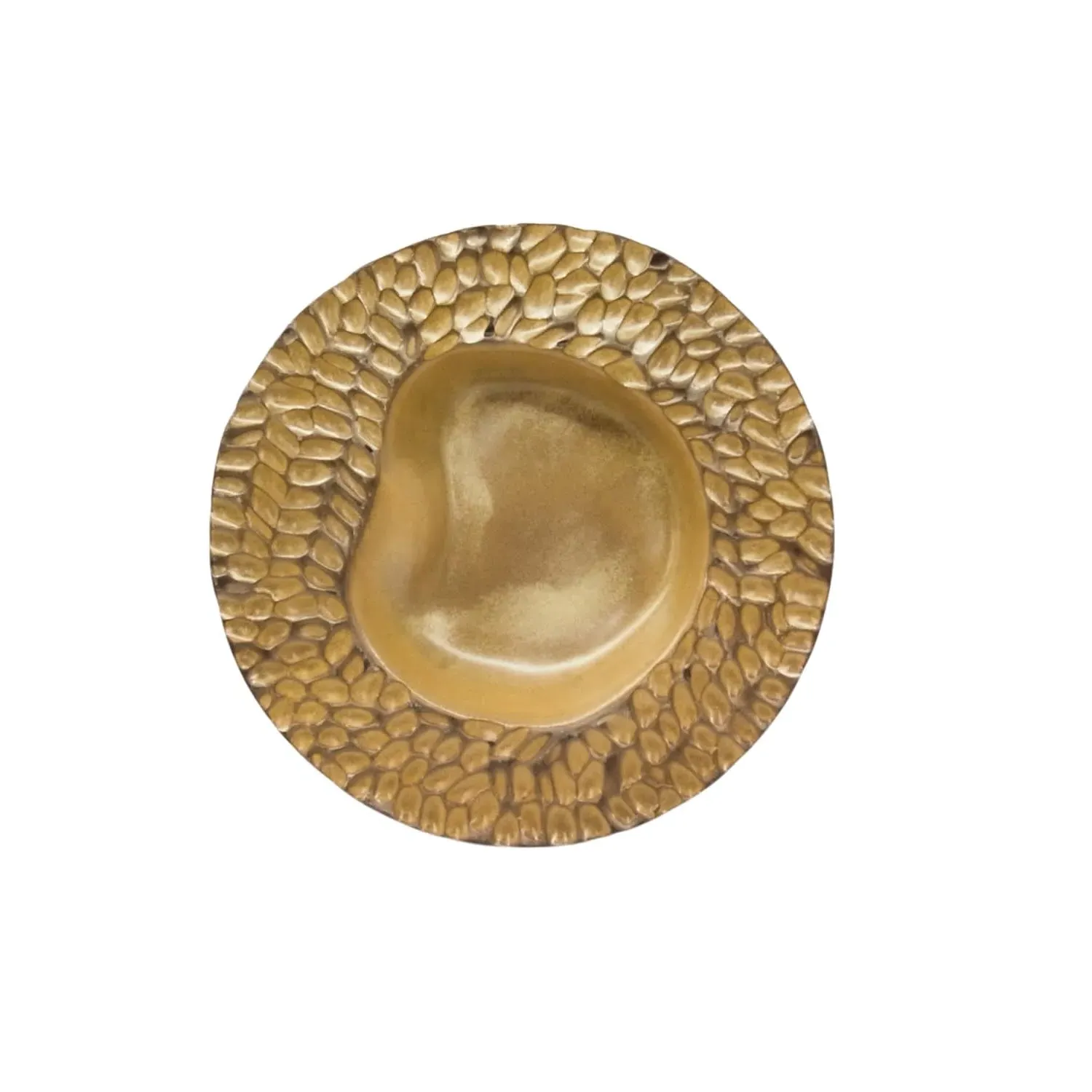 Hic Ceramics Mocca Sand Wave Spaghetti Plate - Yellow, Stoneware image