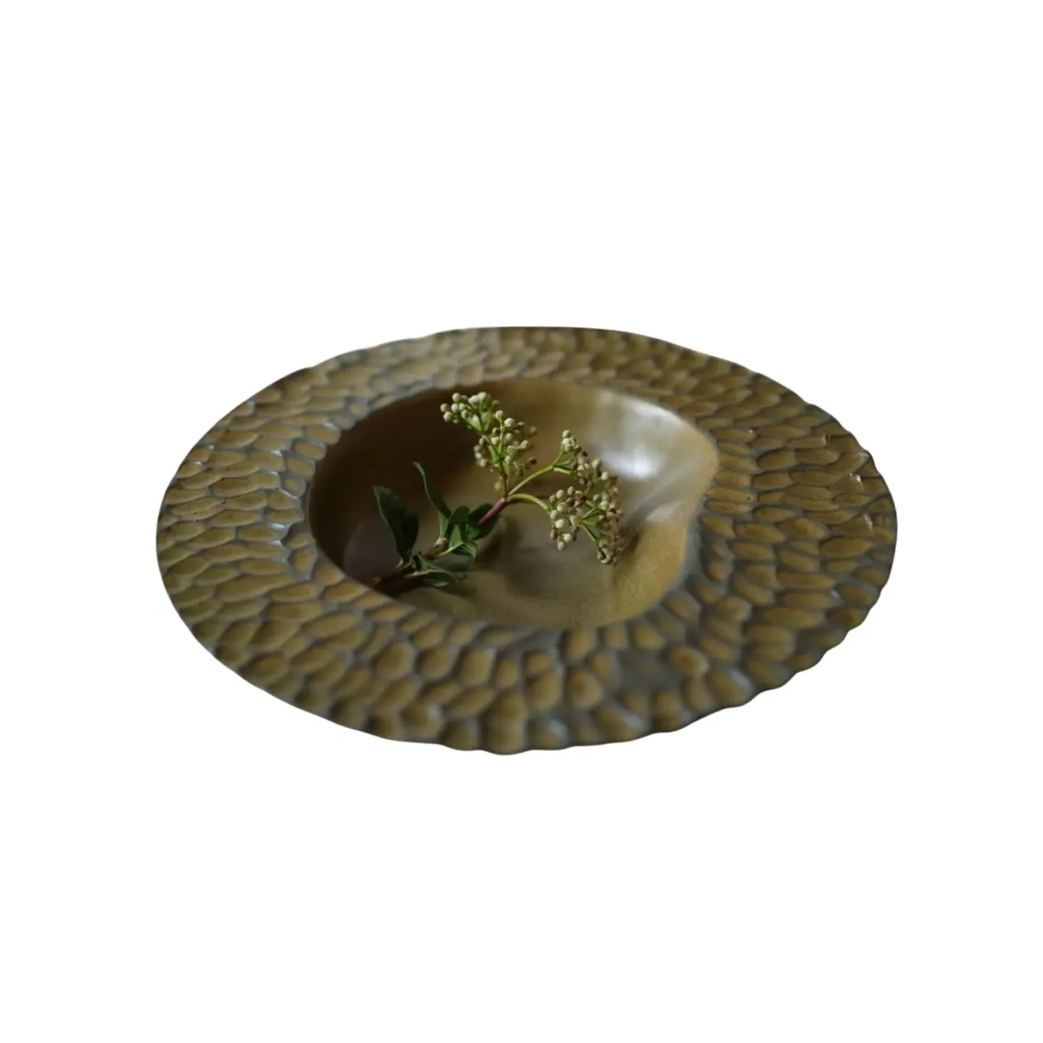 Hic Ceramics Sand Wave Spaghetti Plate - Green, Stoneware