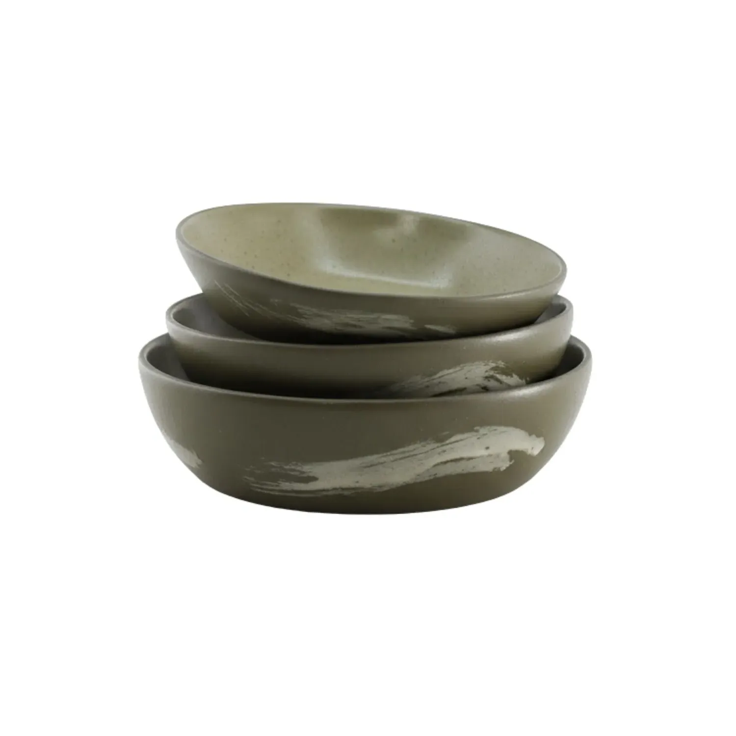 Hic Ceramics Set of Three Small Bowls - Green