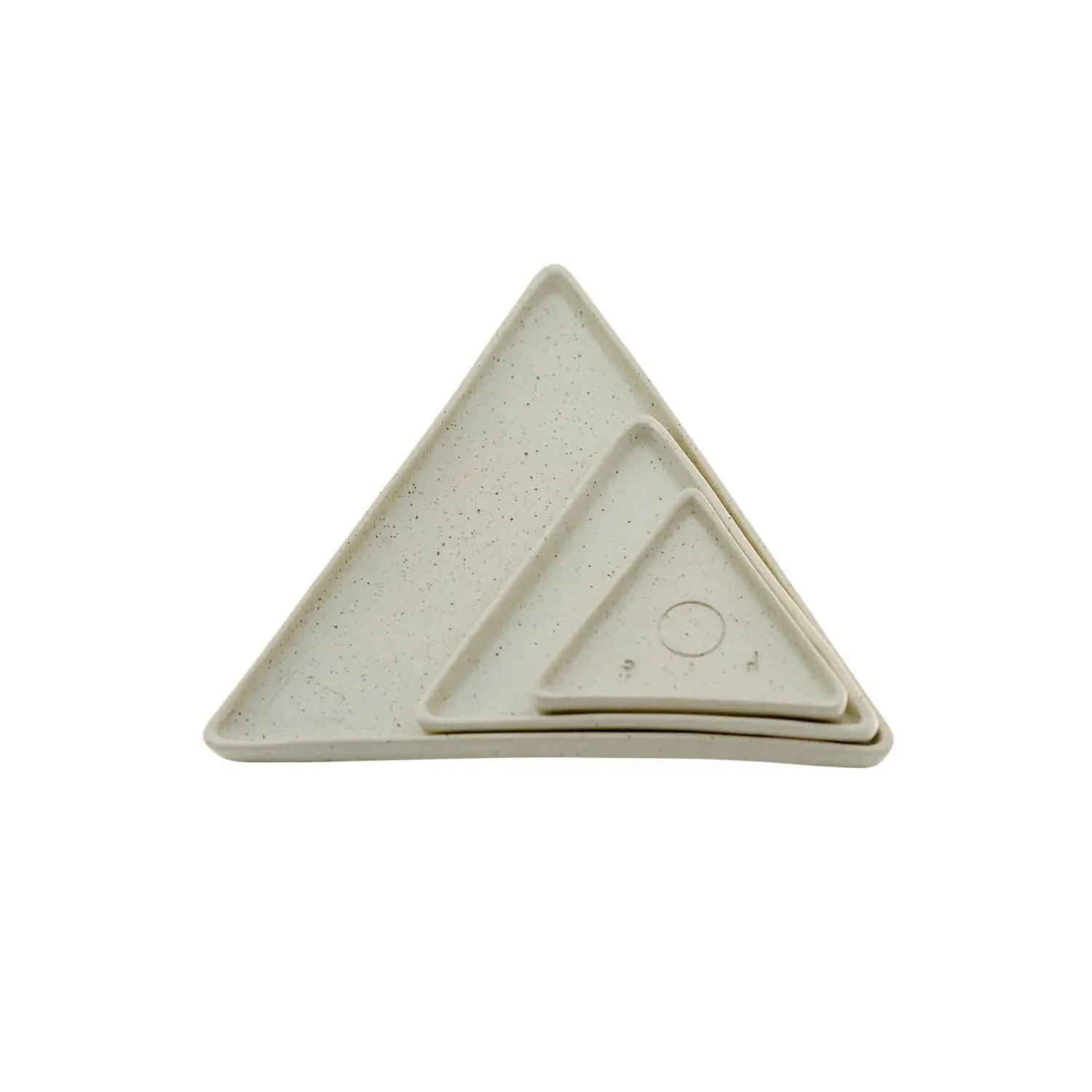 Hic Ceramics Set of Three Triangle Plates - Snow White