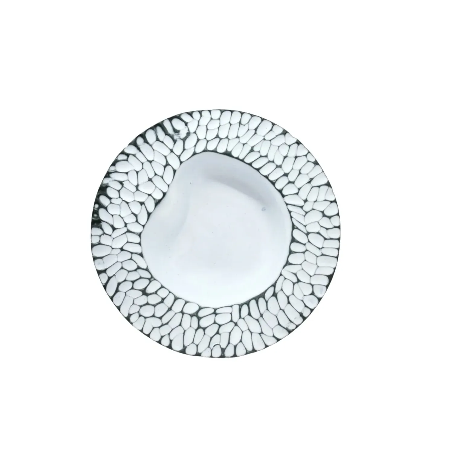 Hic Ceramics Stone Wave Spaghetti Plate - White, Stoneware