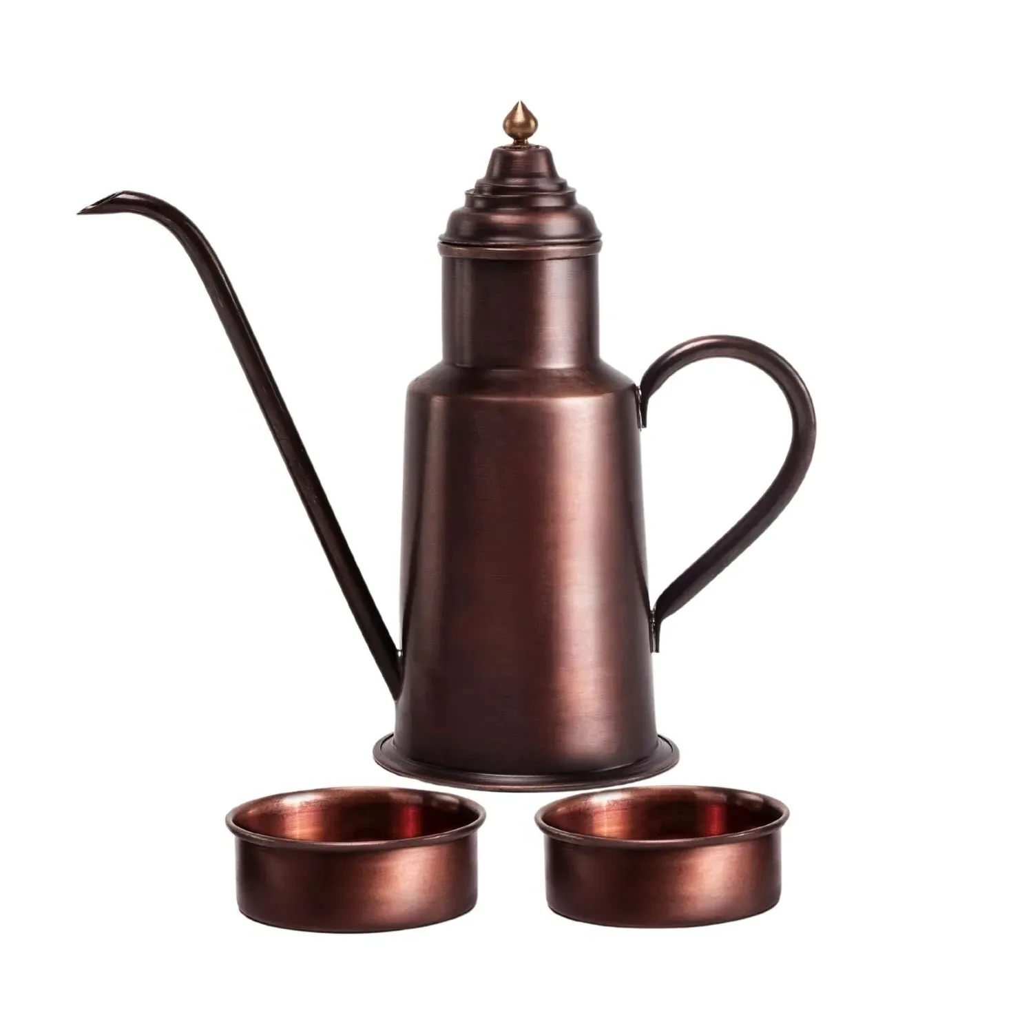 Olive Oil Dispenser & Dipping Bowl Set - Red, Copper
