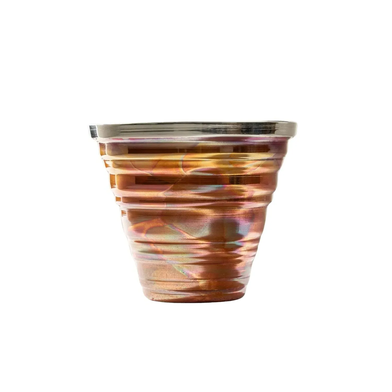 Rainbow Patina Solid Copper Tumbler - Brown