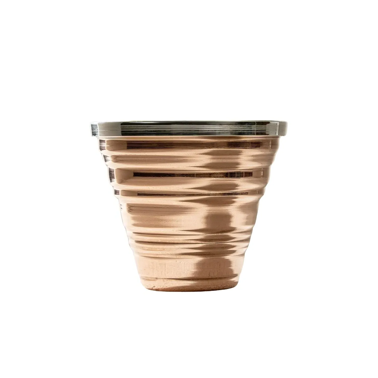 Serrated Solid Copper Tumbler - Rose Gold