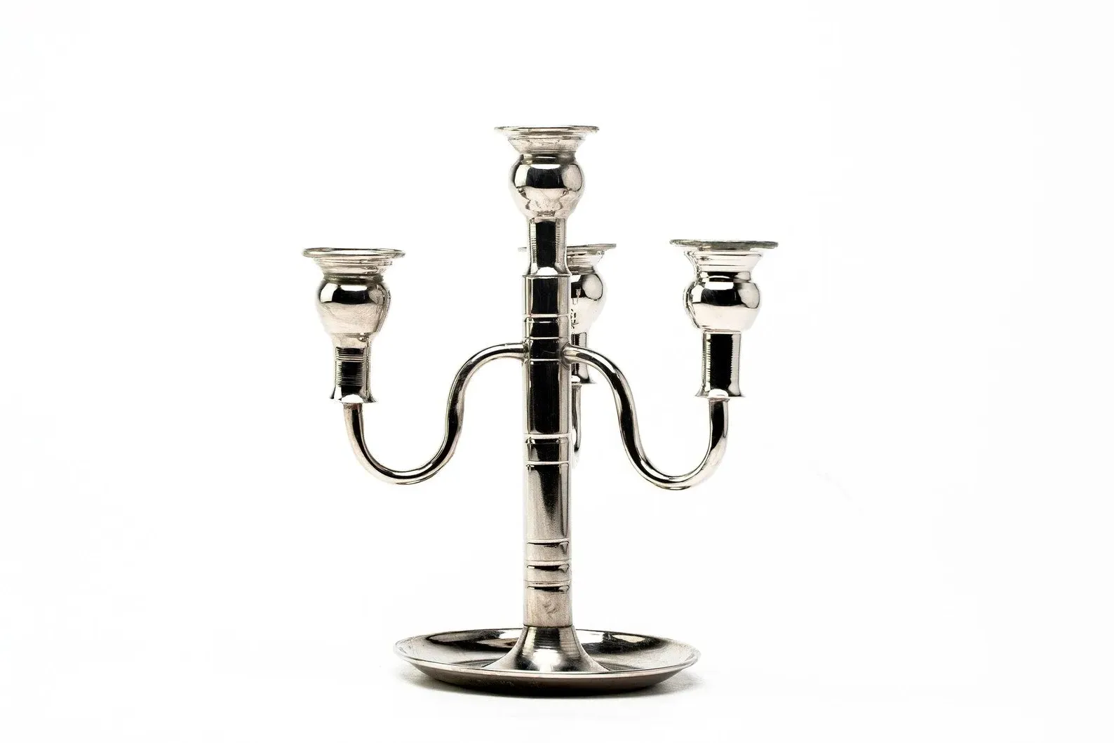 Solid Copper Candle Holder - Silver image