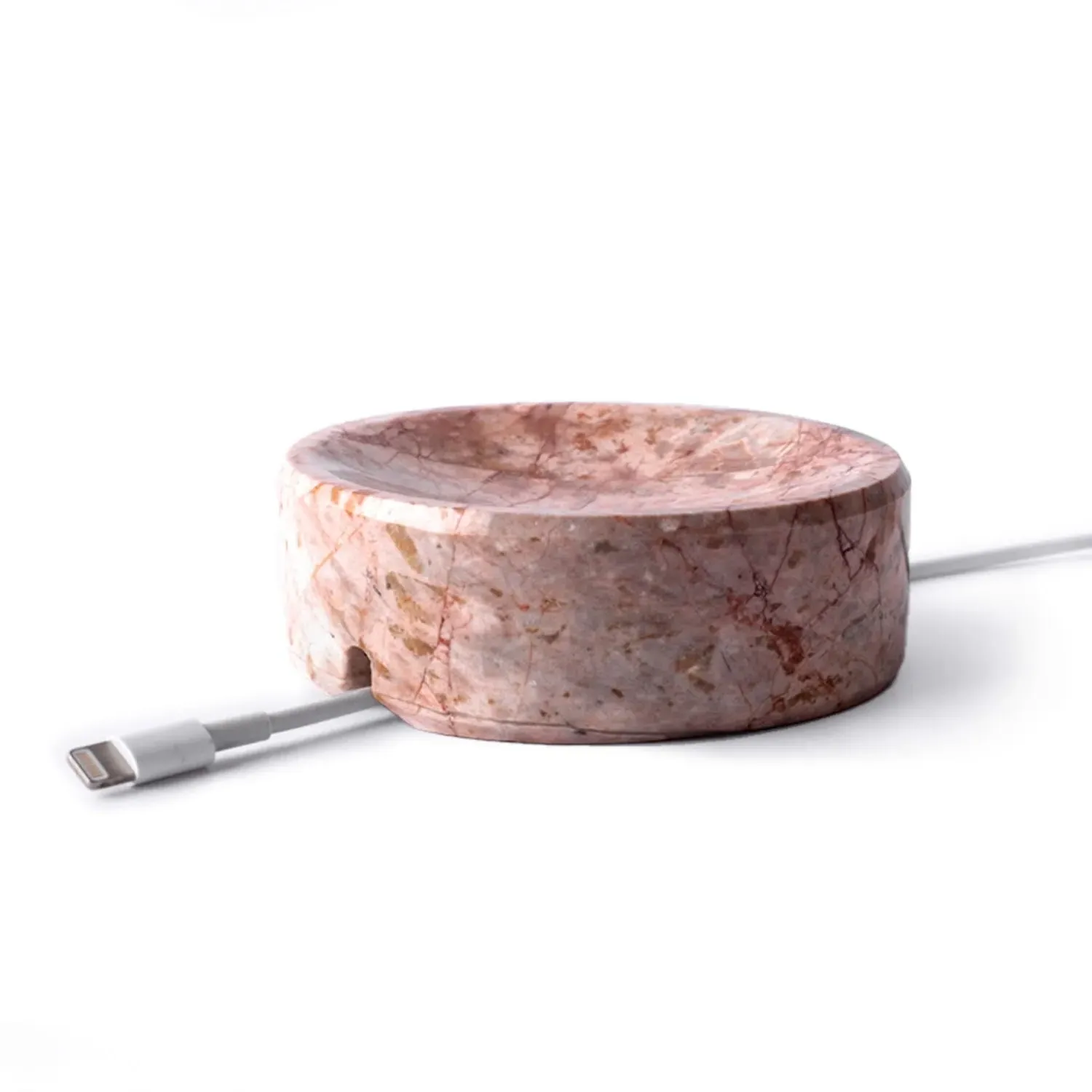 Cable Holder - Rose Gold, Pink Marble image