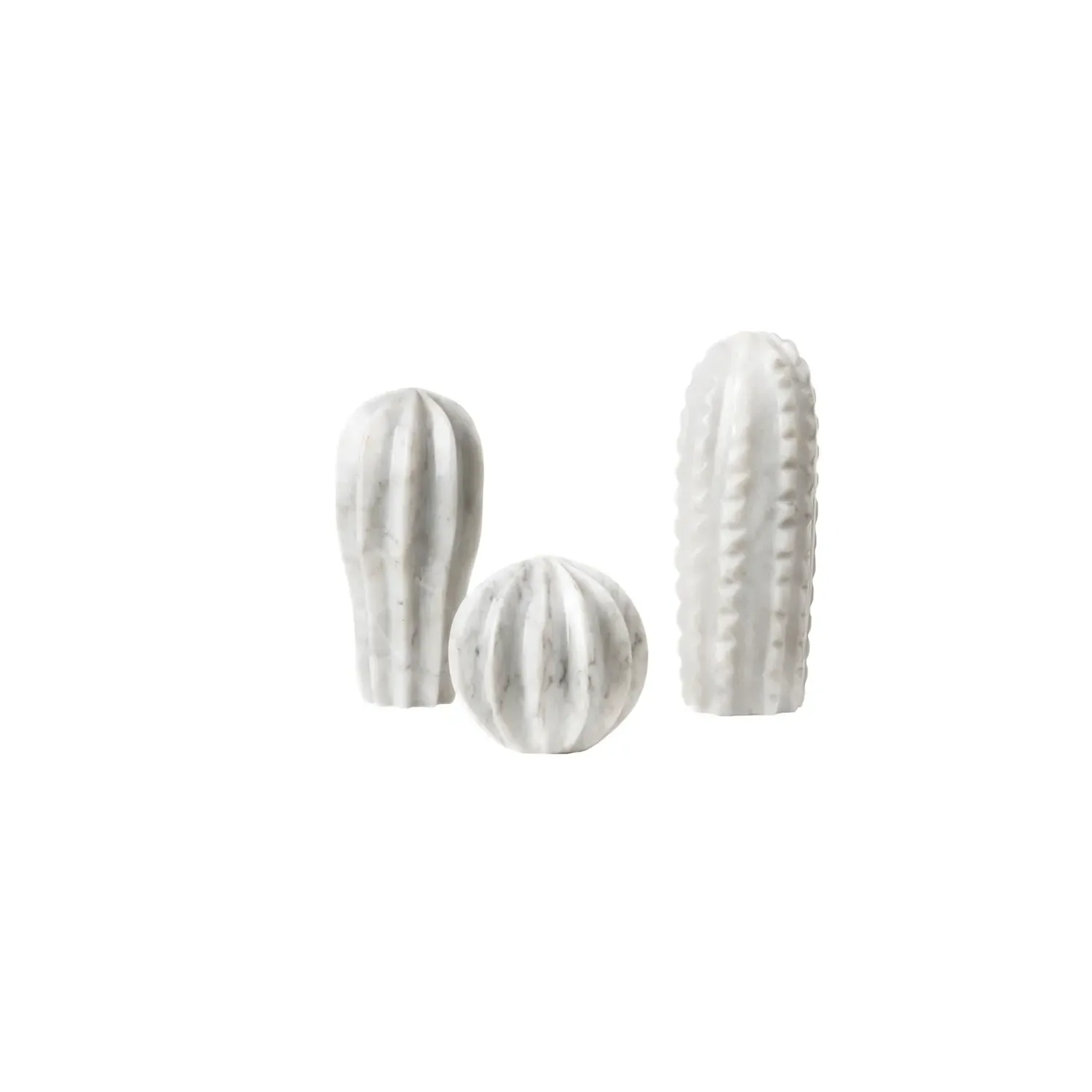 Cactus Set - White, Marble