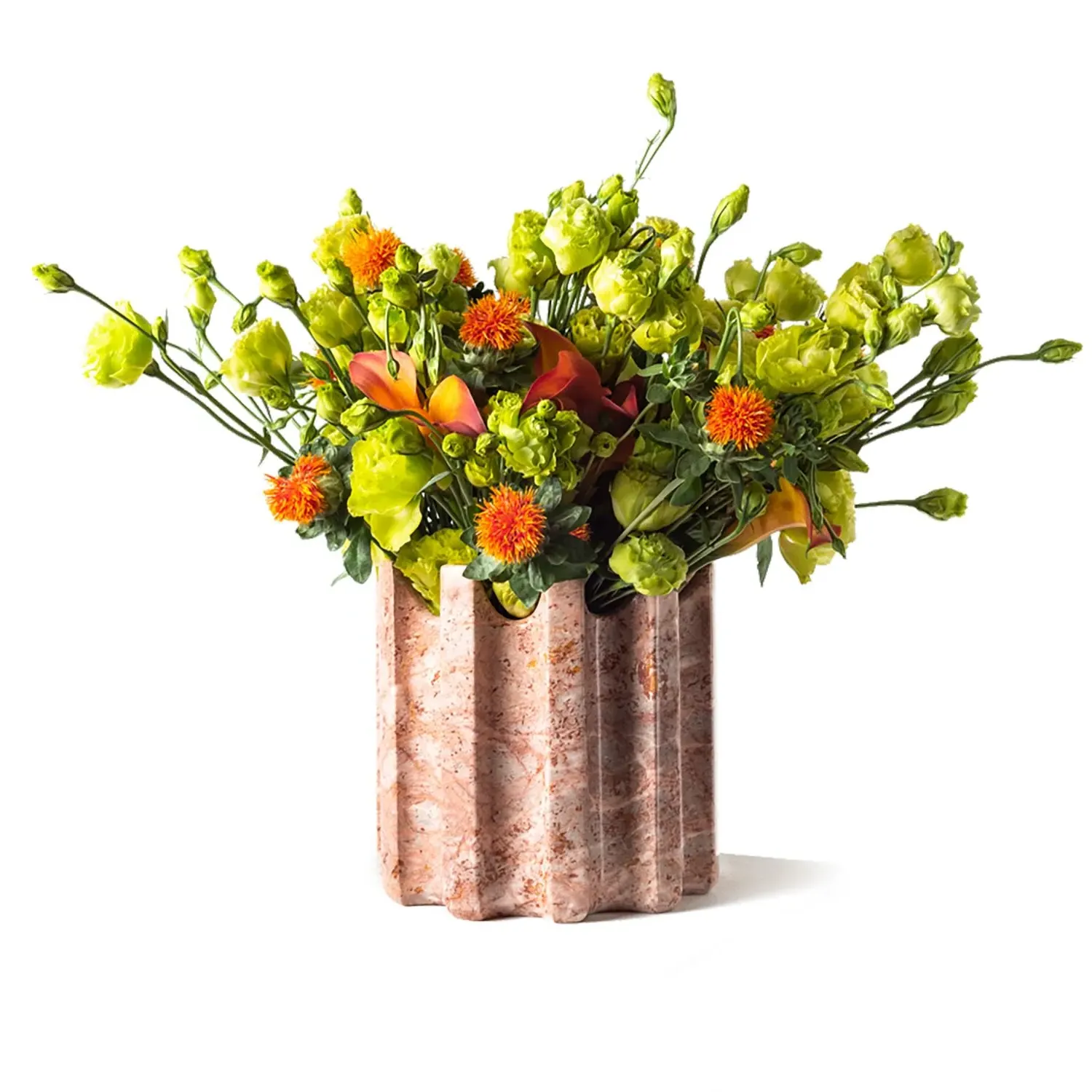 Greek Vase - Orange, Pink Marble